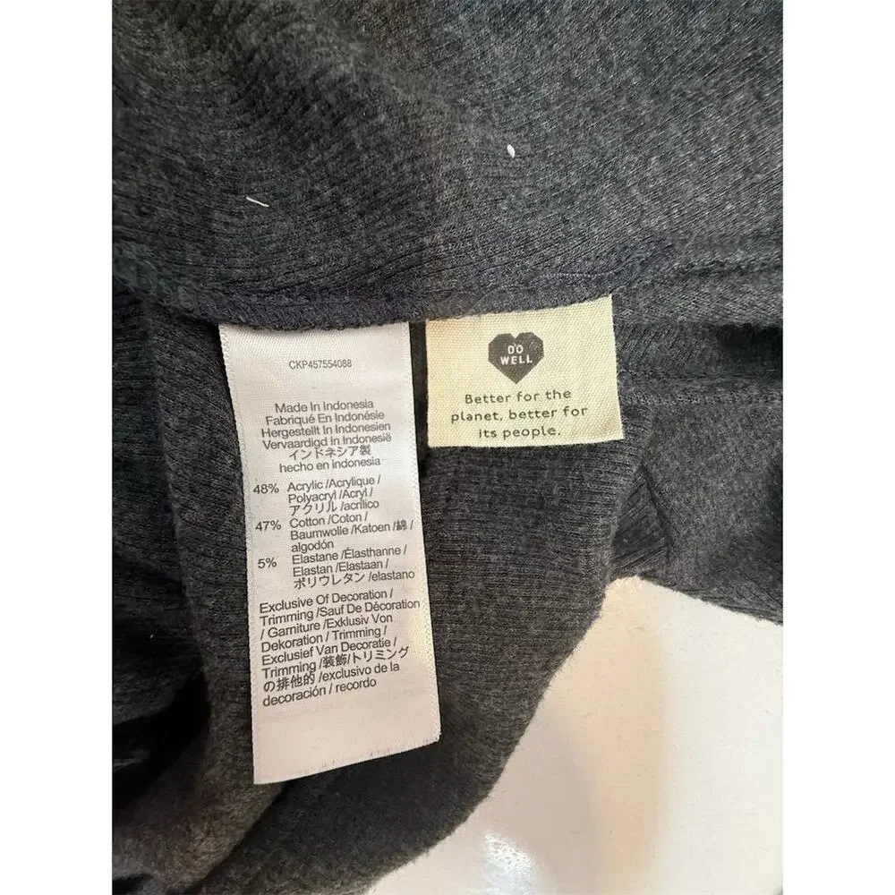 Madewell Women's Charcoal Gray Smocked Long Sleeve Blouse Size S